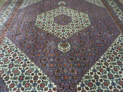 Hand Knotted Wool Rug Vintage Indian 8x10 Medallion Harati Pattern