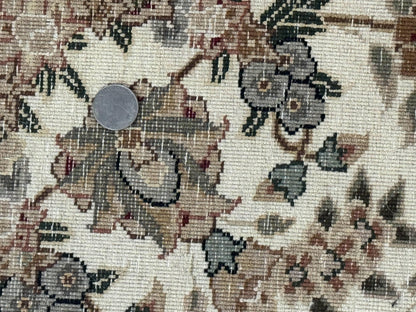 Sino Persian Rug 9x12, Floral Medallion, Black and Ivory, Elegant