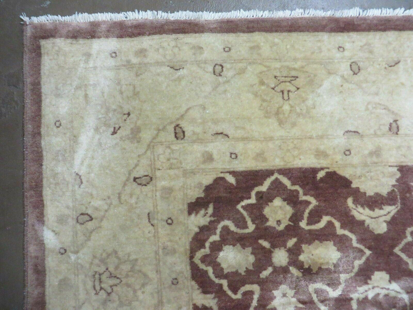 Vintage Peshawar Rug Chobi Floral Wool Hand Knotted Vegetable Dye 7x10 Ft