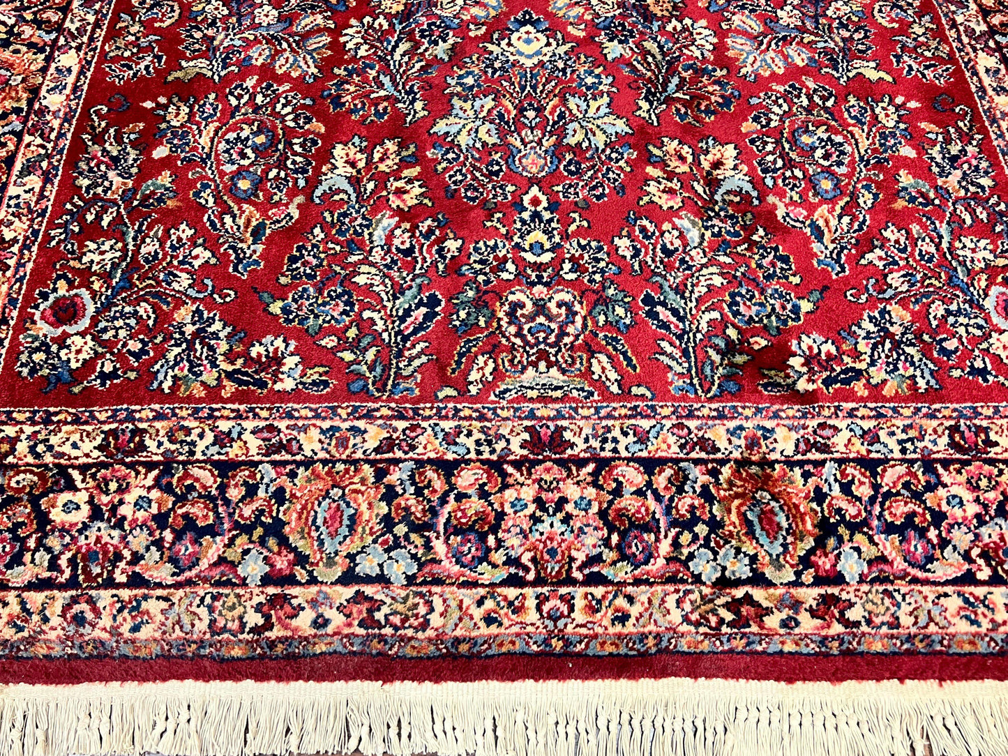 Karastan Rug 5.9 x 9 Red Sarouk #785, Wool Karastan Carpet, Original 700 Series, Vintage Karastan Oriental Rug Discontinued