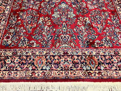 Karastan Rug 5.9 x 9 Red Sarouk #785, Wool Karastan Carpet, Original 700 Series, Vintage Karastan Oriental Rug Discontinued
