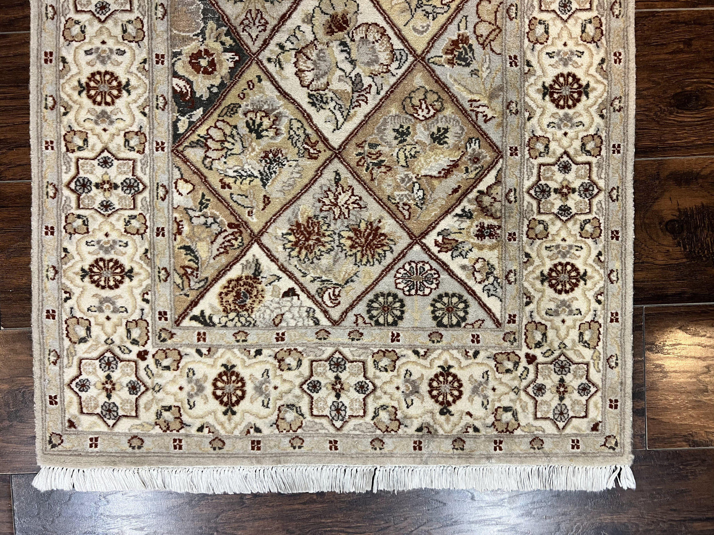 Pak Persiann Runner Rug 2.7 x 12, Handmade Wool Vintage Hallway Rug, Panel Design