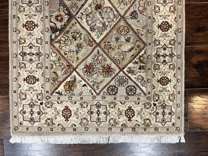 Pak Persiann Runner Rug 2.7 x 12, Handmade Wool Vintage Hallway Rug, Panel Design