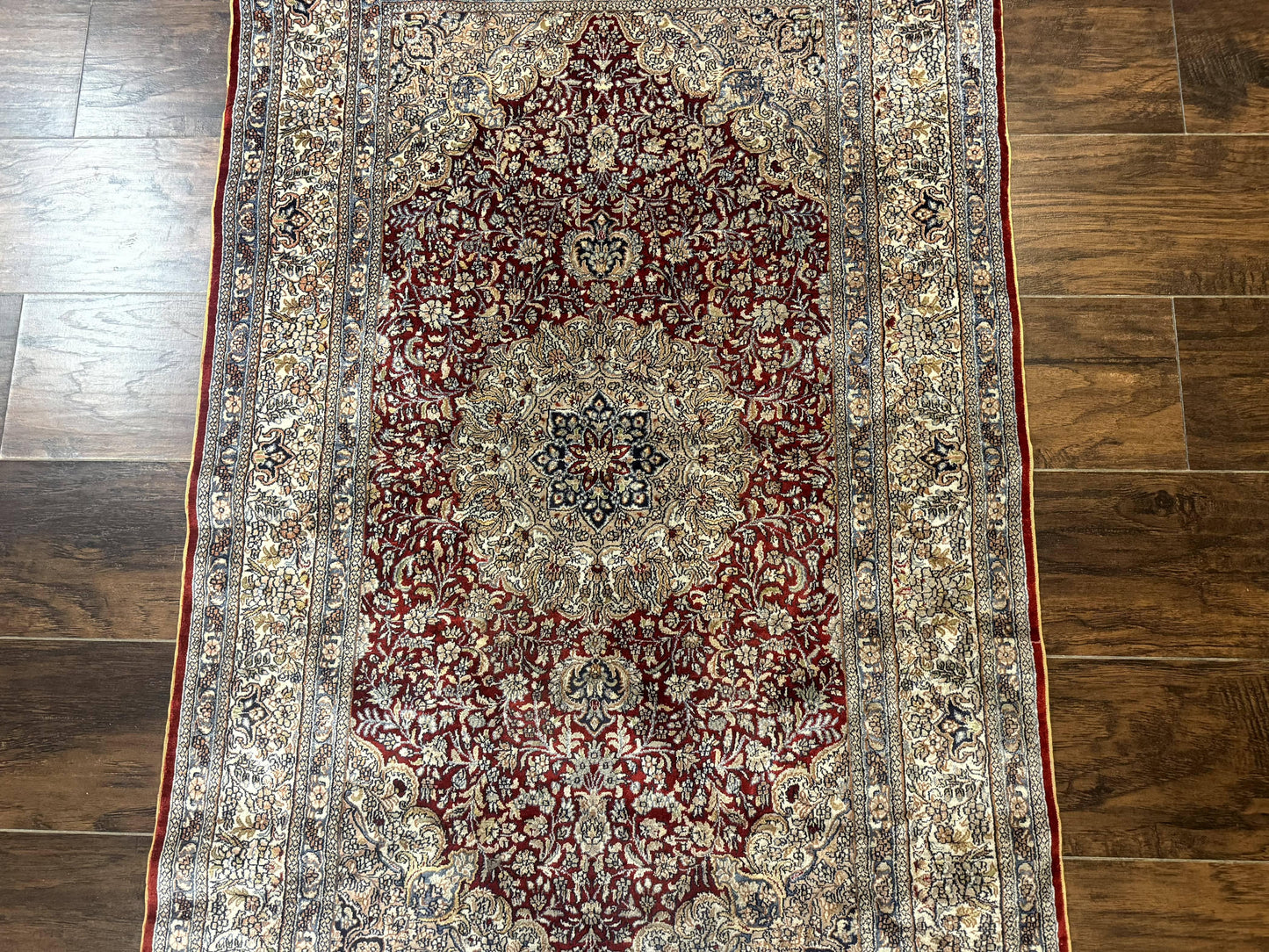 Sino Persian Silk Rug 3x5, Super Fine 440 KPSI, Floral Medallion, Handmade