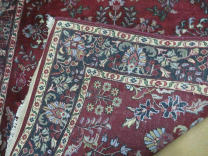 Jaipur Floral Oriental Wool Rug Vintage Handmade Indian 4 By 6 Rug