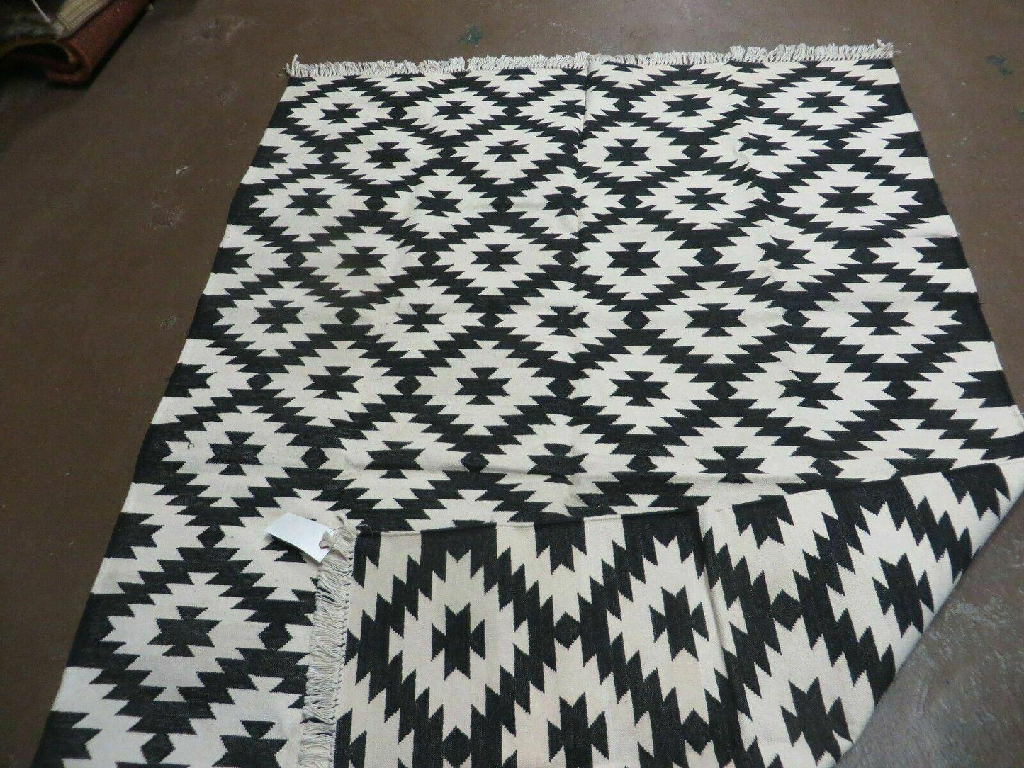 Hand Woven Wool Rug 4 Ft By 6 Ft Kilim Dhurrie Modern Oriental Area Rug Reversible
