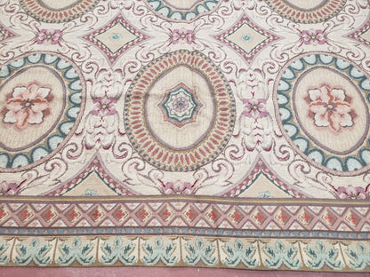 Handmade Needlepoint Rug 6x9 Flatweave Victorian Elegant Living Room Decor