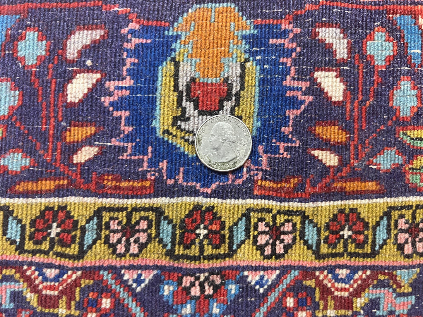 Persian Bidjar Rug 4x6 Handmade Wool Oriental Carpet With Herati Mahi Pattern Vintage Red