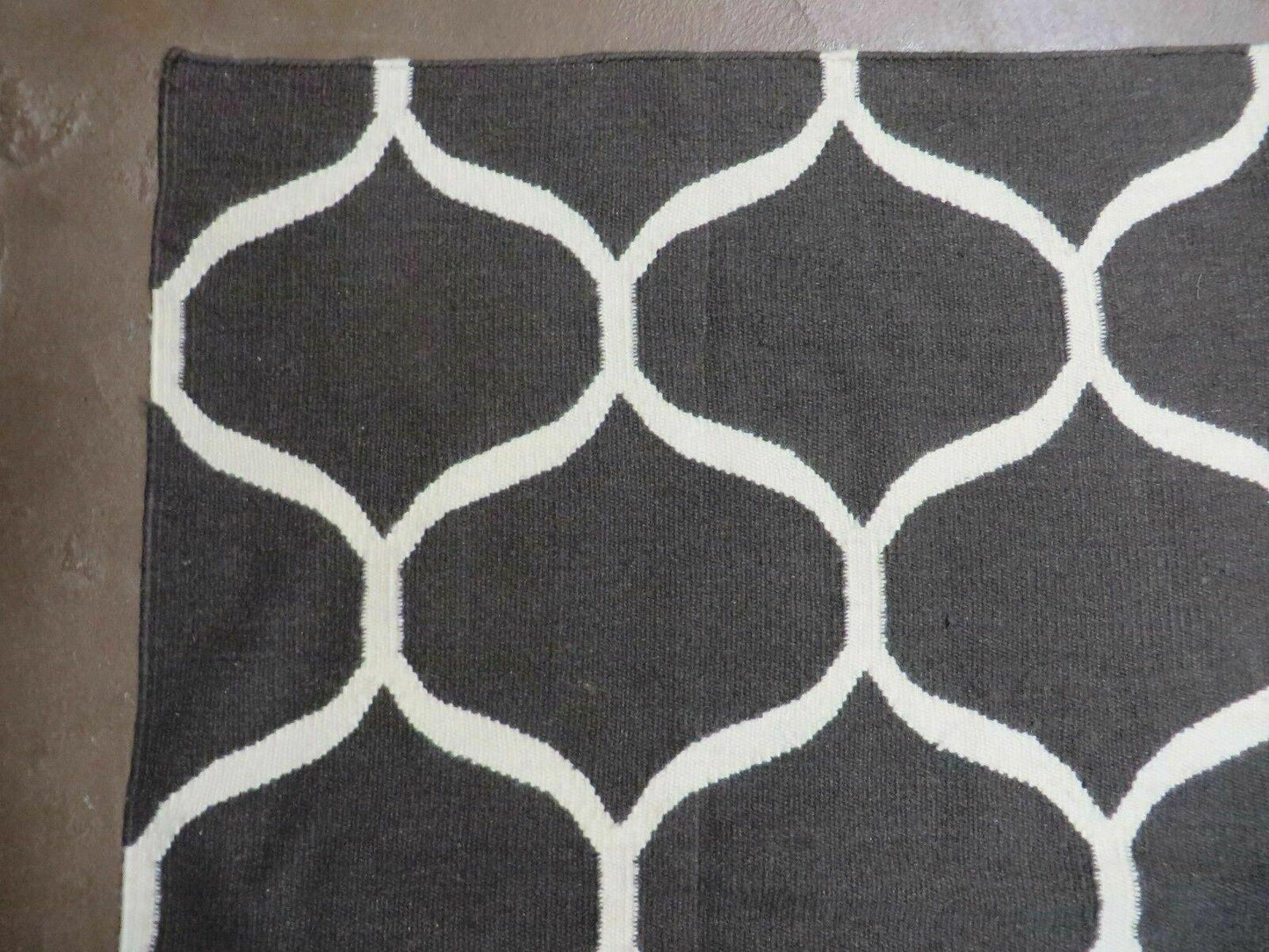 Handmade Flat Weave Wool Rug 5x8 Modern Contemporary Vegetable Dyes