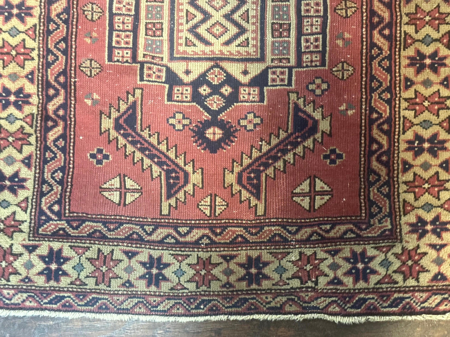 Antique Turkish Sparta Rug 3x6 Handmade Wool Kilim With Caucasian Kazak Pattern