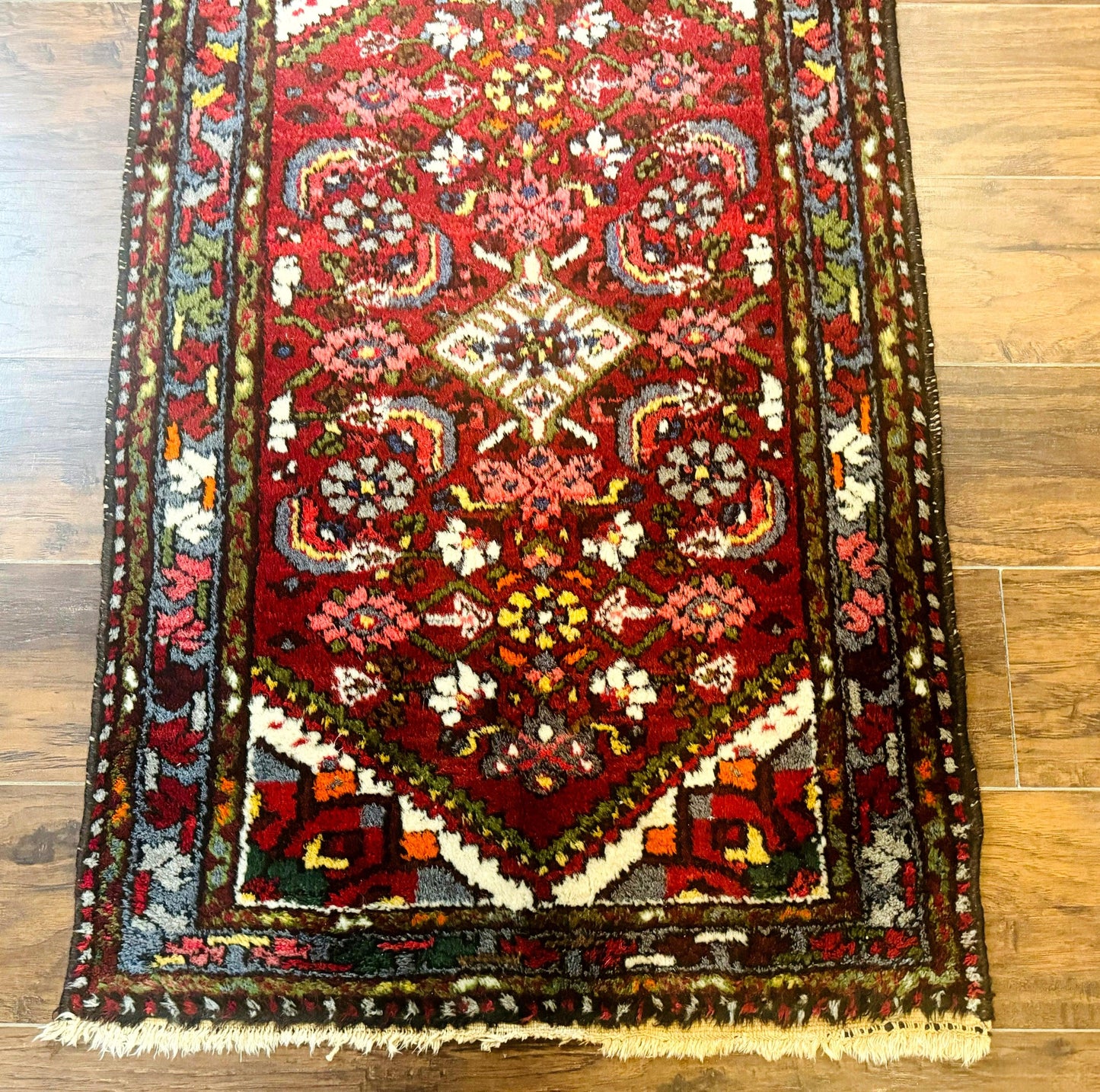 Small Red Persian Tribal Rug 2.6 x 4, Wool Rug, Persian Hamadan Rug