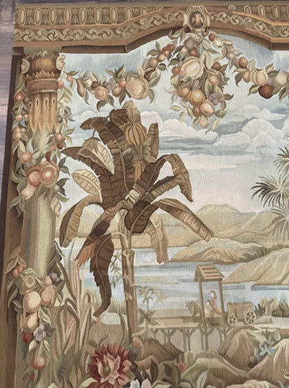 Aubusson Tapestry Wool French Handmade Vintage Wall Hanging 5x7