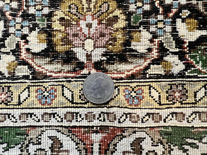 Turkish Kayseri Silk Rug 3x5, Tree of Life Silk Oriental Carpet, Birds Persian Vase Design, Hand Knotted Vintage Fine Rug, 340 KPSI