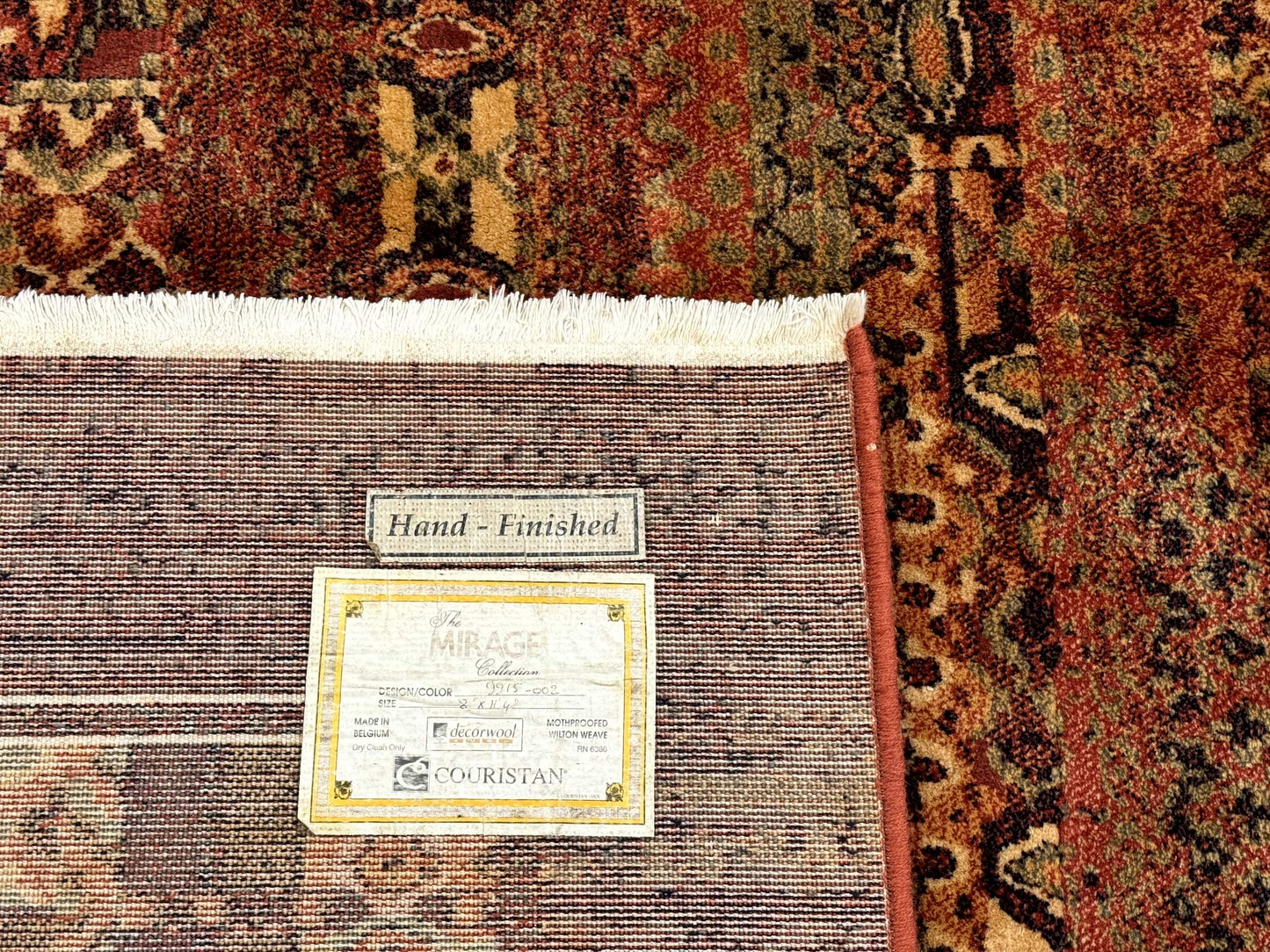 Wool Contemporary Area Rug Brown Belgium Power Loomed 8x11 Couristan