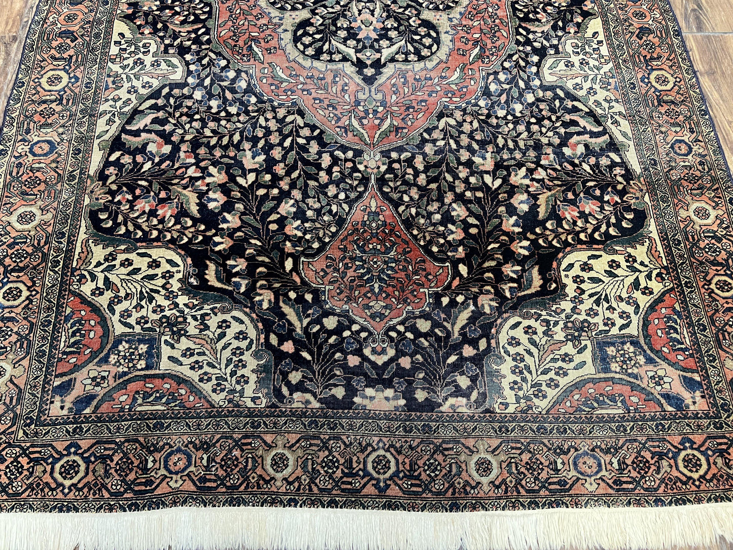 Antique Persian Sarouk Farahan Rug 4x7 Collectible Carpet