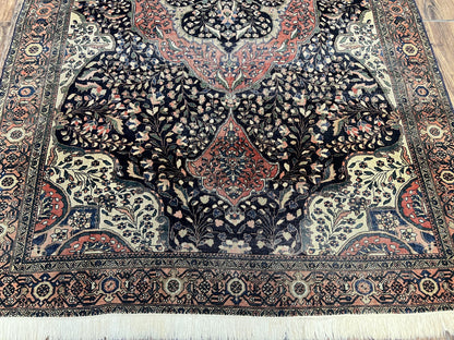 Antique Persian Sarouk Farahan Rug 4x7 Collectible Carpet