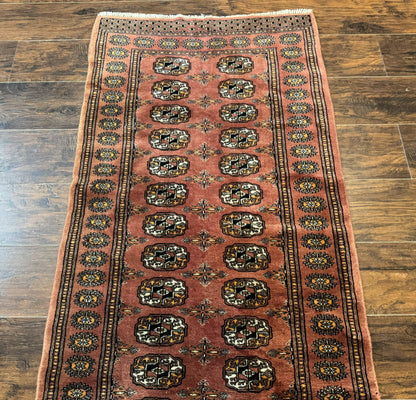 Pakistani Turkoman Bokhara Runner Rug 2.8 x 12, Oriental Runner for Hallway