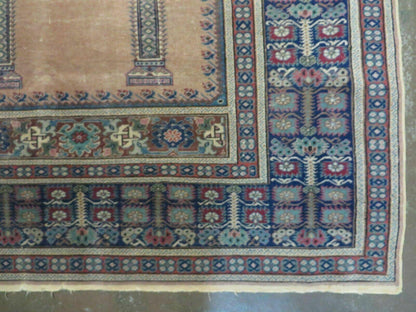 Antique Turkish Mehrab Rug Prayer Wool Handmade 47x67 Vintage Lantern Design
