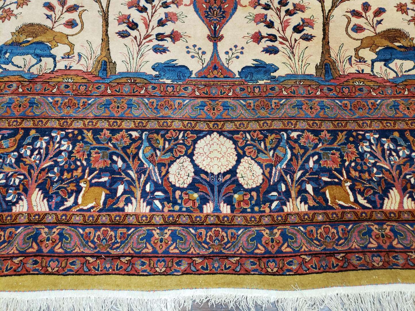 Antique Persian Kashan Tree of Life Rug 10x13