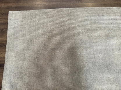 Tibetan Rug 8x10 Taupe Handmade Wool Modern Contemporary Carpet