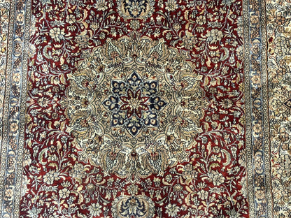 Sino Persian Silk Rug 3x5, Super Fine 440 KPSI, Floral Medallion, Handmade