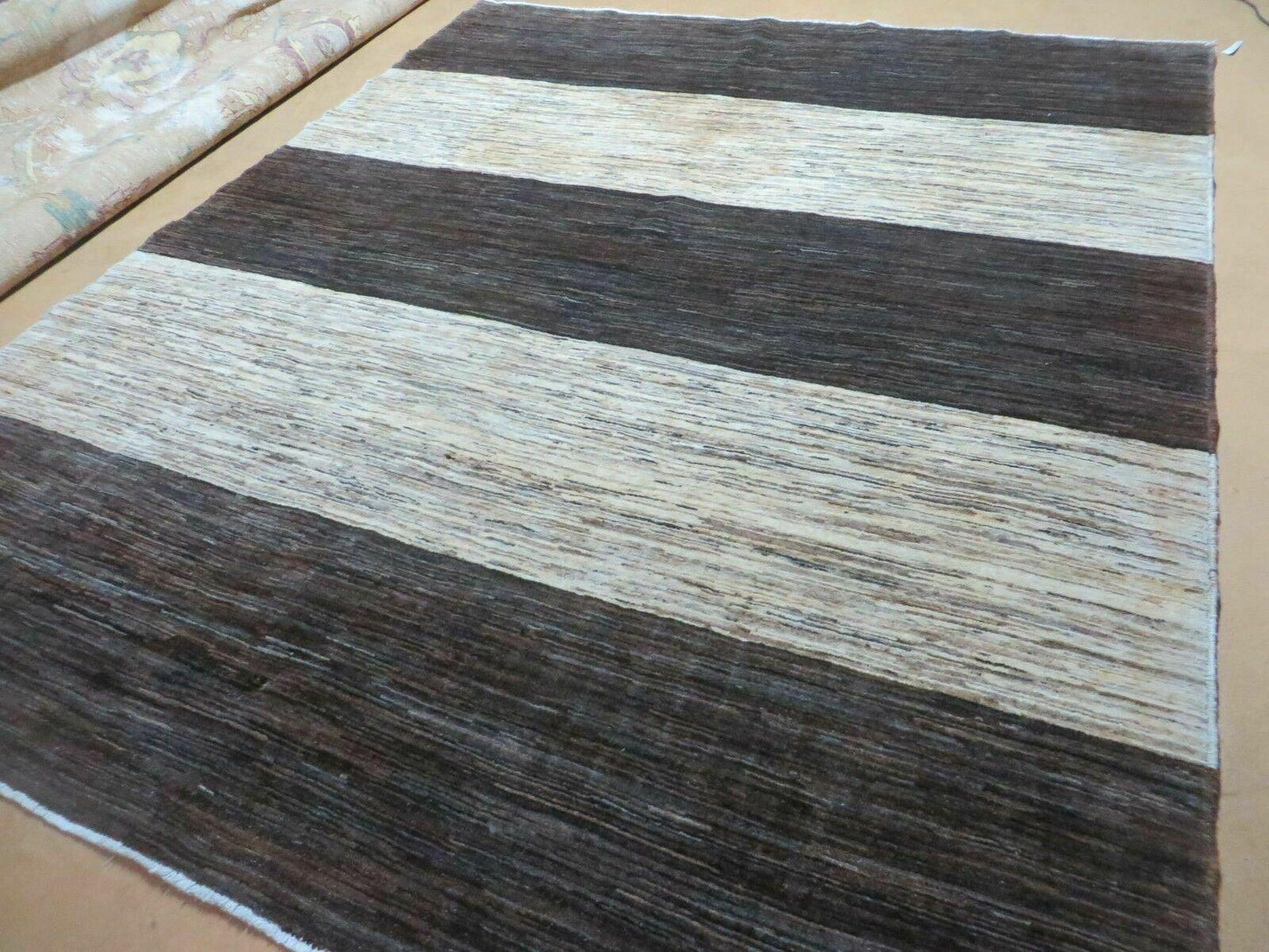 Hand Knotted Wool Rug Tibetan Style 78 By 94 Inches Art Deco Nepal