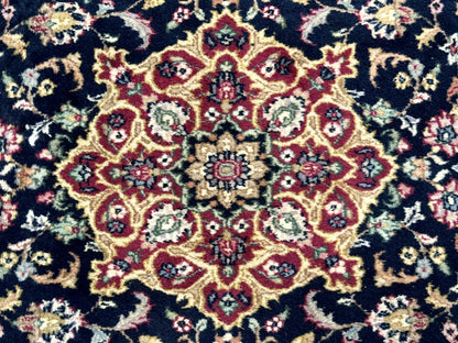 Pak Persian Sarouk Rug 3x5, Navy Blue and Red