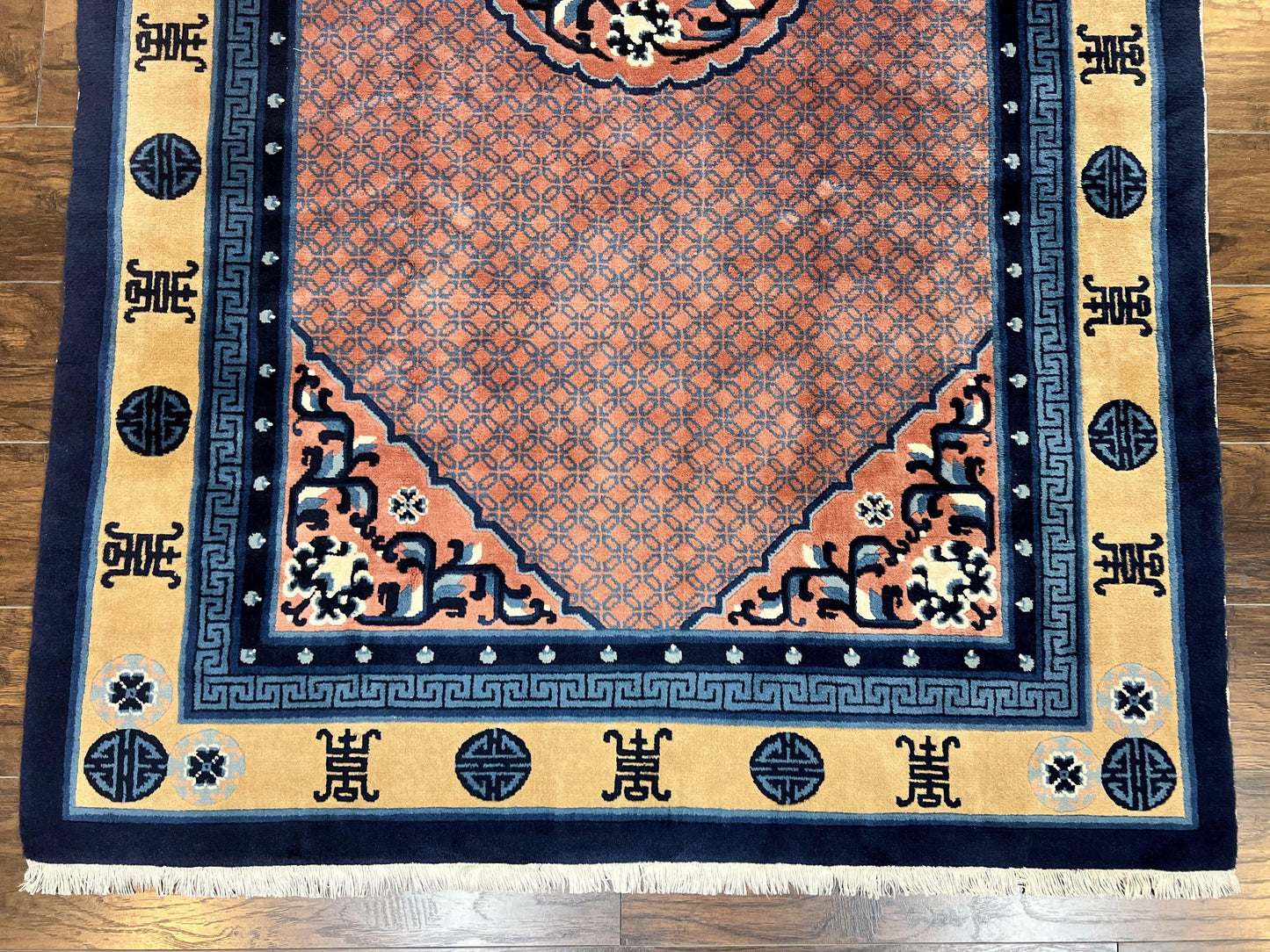 Peking Rug 5x8 Vintage Handmade Wool Pile Chinese Art Deco Oriental Carpet