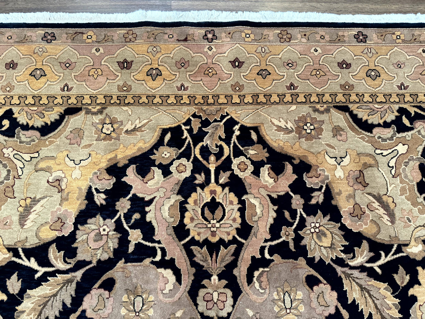 Handmade Wool Rug 8x10, Black & Dark Beige, Nourison, Traditional Rug