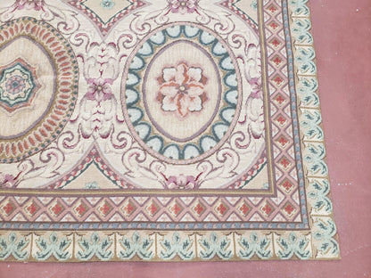 Handmade Needlepoint Rug 6x9 Flatweave Victorian Elegant Living Room Decor