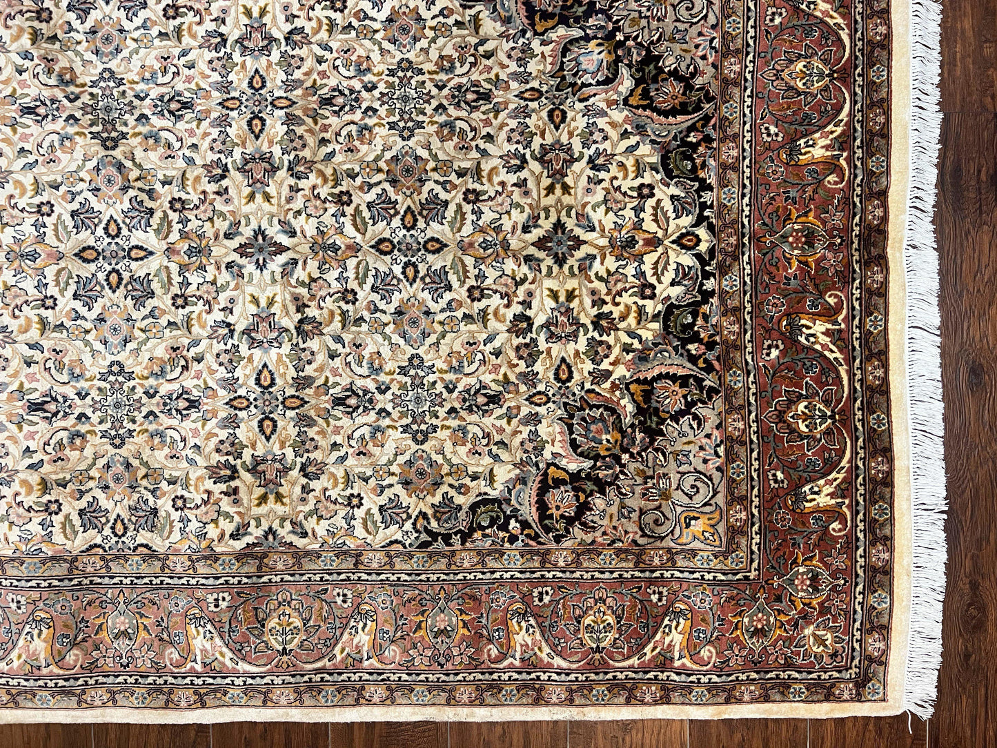 Pak Persian Rug 5x8, Handmade Wool Oriental Carpet, Vintage Rug, Floral Allover, Very Fine 320 KPSI