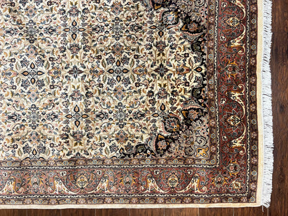 Pak Persian Rug 5x8, Handmade Wool Oriental Carpet, Vintage Rug, Floral Allover, Very Fine 320 KPSI