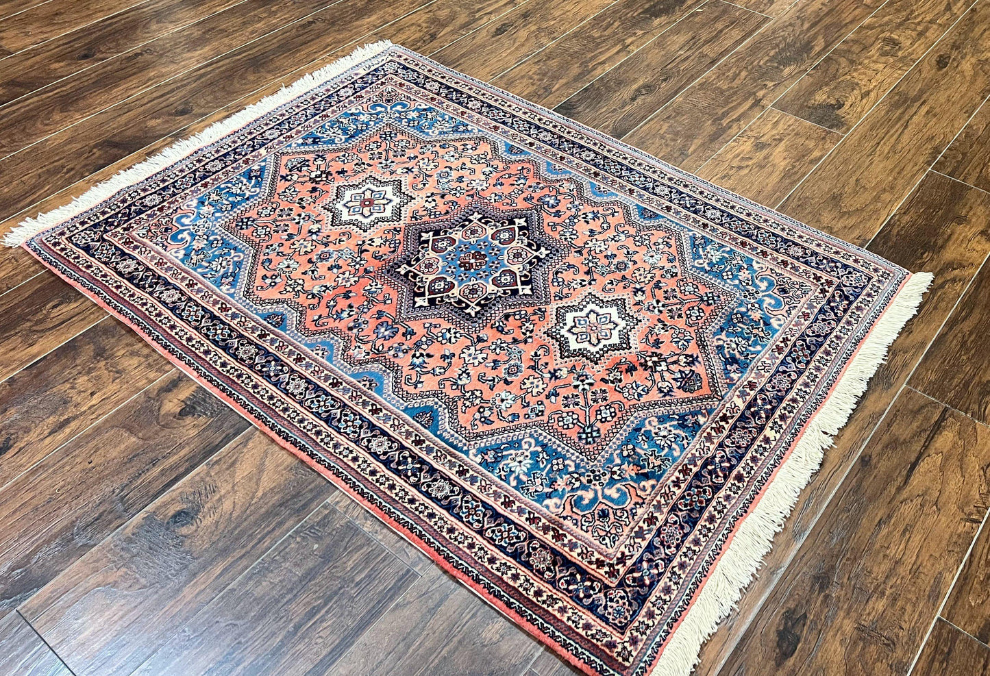 Persian Shiraz Rug 3x5 Hand Knotted Wool Vintage Carpet Geometric Tribal Design