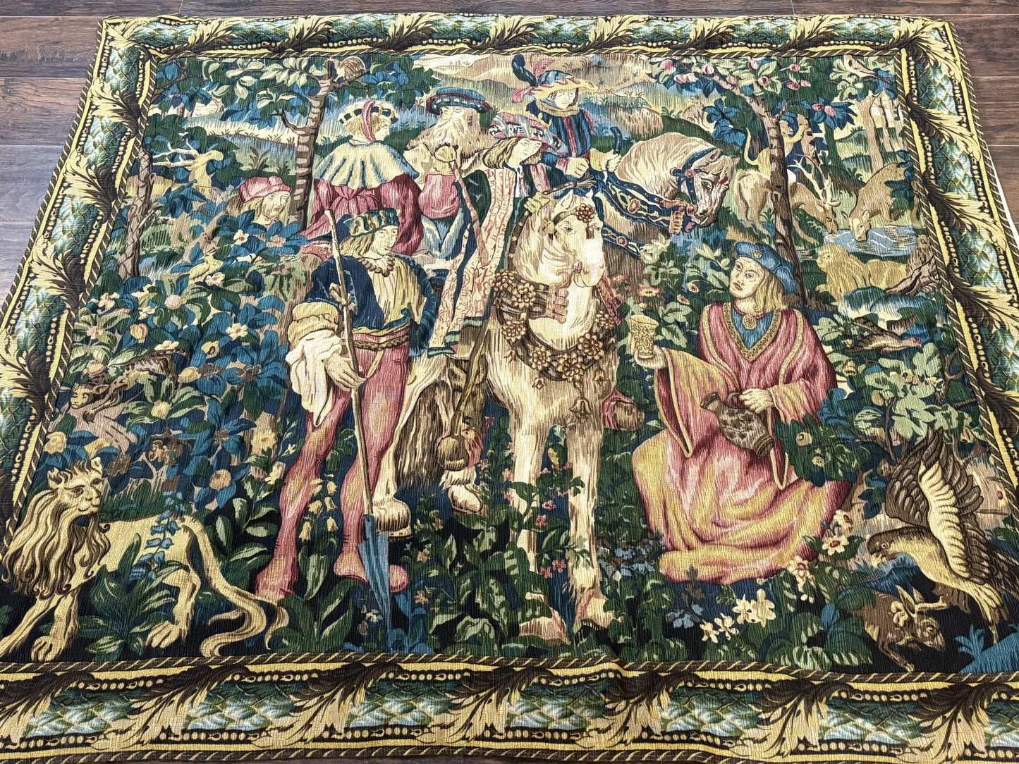 Vintage European Tapestry 5.5 x 8, The Royal Hunt