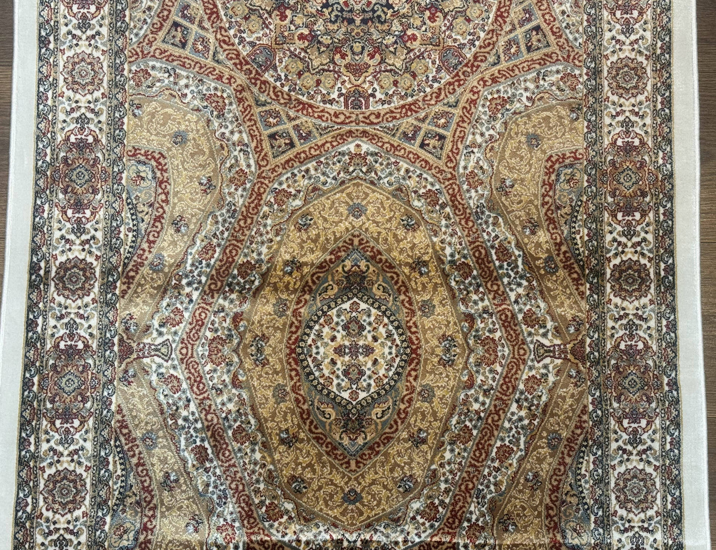 Turkish Silk Runner Rug 2.6 x 13, Dome Design, Hereke Runner, Bamboo Silk, New