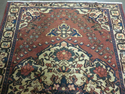 Antique Turkish Medallion Wool Rug Handmade 4x7 Vegetable Dye