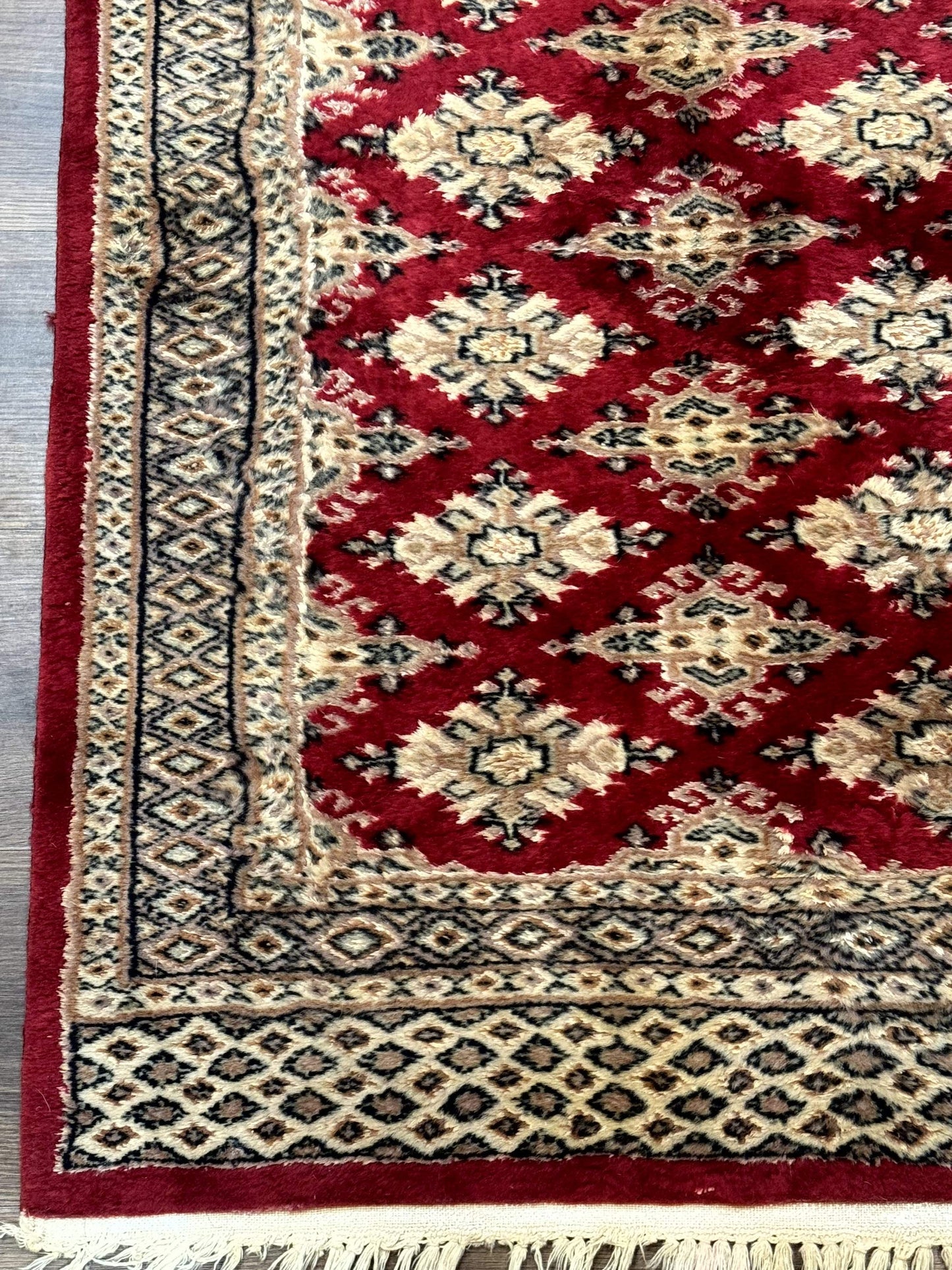 Pakistani Runner Rug 2.8 x 7.6, Red Turkoman Bokhara Runner