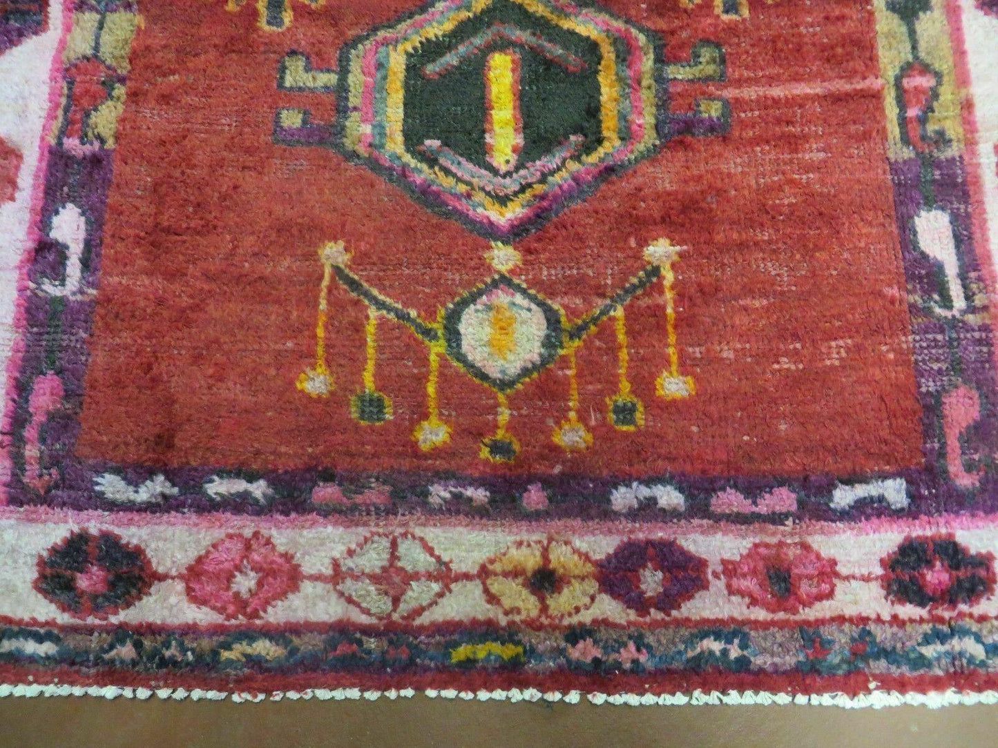 Antique Turkish Caucasian Kazak Wool Rug Handwoven With Vegetable Dyes 1950s 4x8