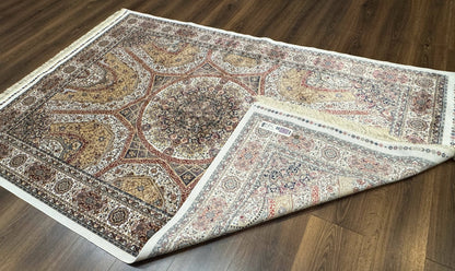 Turkish Silk Rug 5 By 7.6 Feet Dome Design Bamboo Silk Contemporary Area Rug