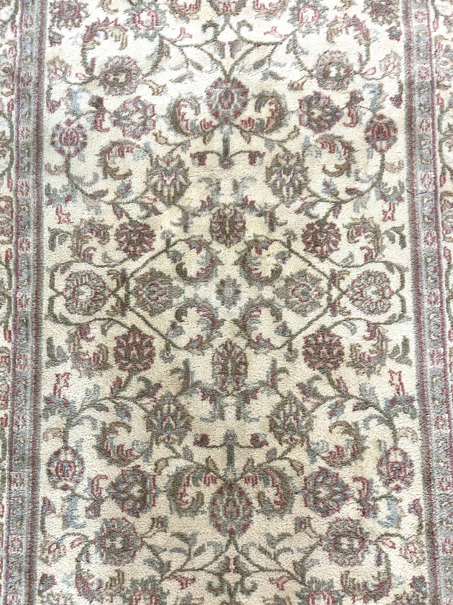 Indo Persian Rug 4x6 Vintage Handmade Wool Carpet With Floral Allover Pattern Beige