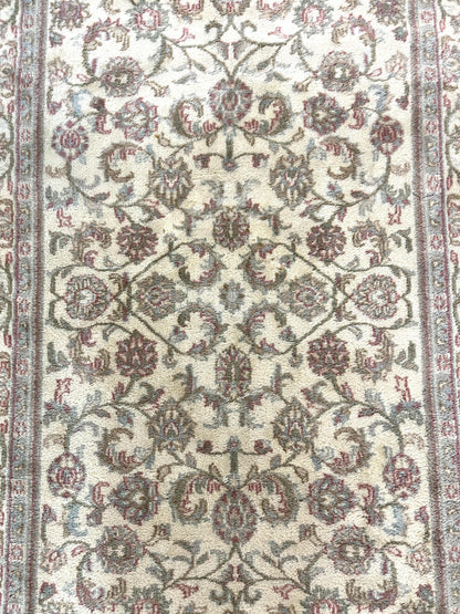 Indo Persian Rug 4x6 Vintage Handmade Wool Carpet With Floral Allover Pattern Beige