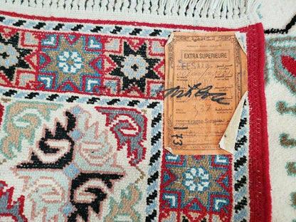 Vintage Moroccan Carpet 5x7 Area Rug, Berber Rug, Handmade Soft Wool Rug, Red Ivory and Blue, Geometric Medallion Rug, Bohemian Rug, Nice