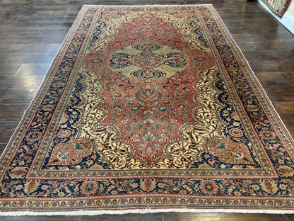 Turkish Kayseri Rug 6x10 Antique Hand-Knotted Wool Floral Medallion Oriental Carpet Red