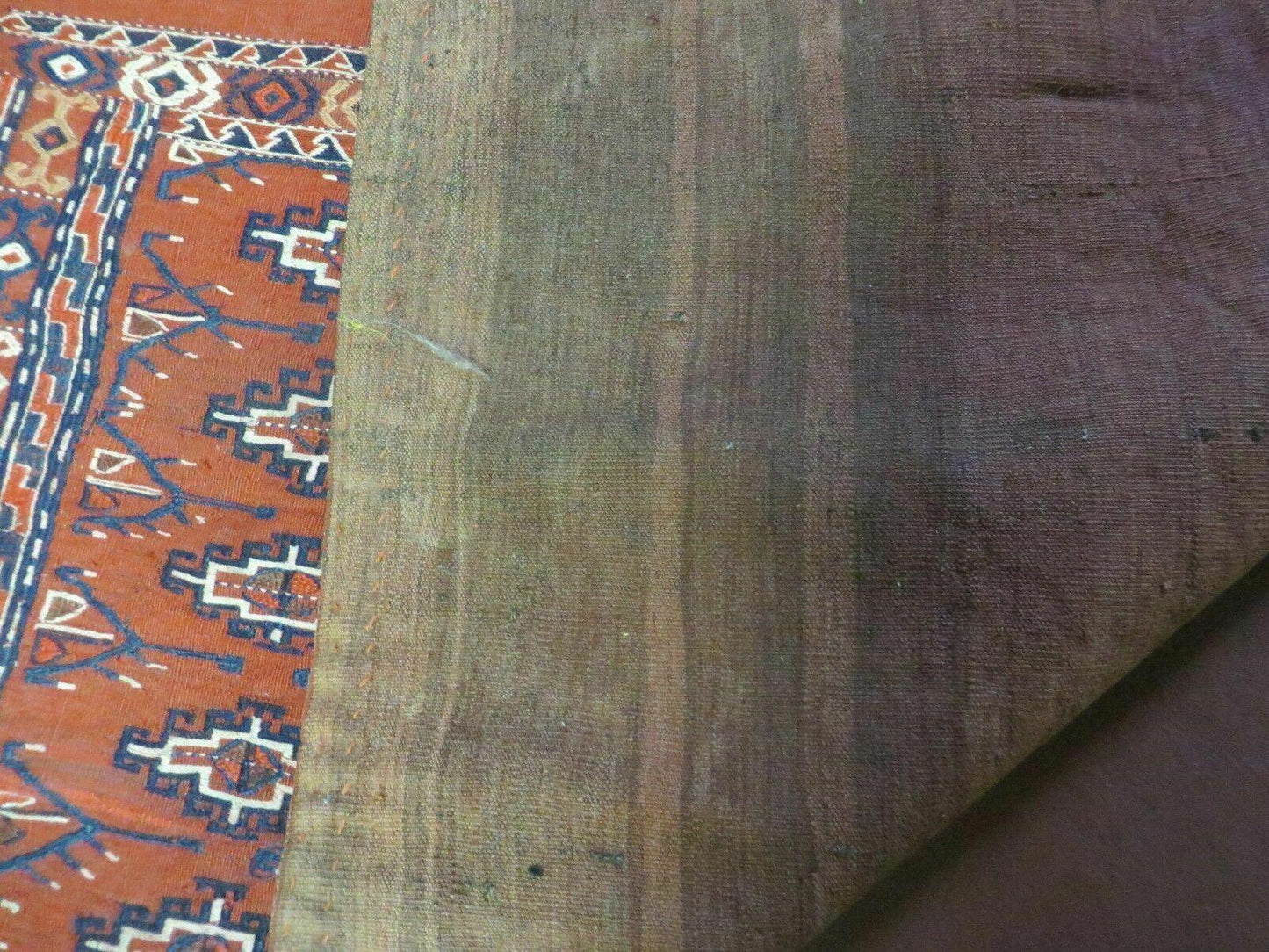 Antique Yamud Turkoman Handmade Rug Pillow Cover Diamond Flat Weave 32x44