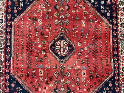 Persian Tribal Rug Hand Knotted Wool Vintage Oriental Carpet 3.6 By 5 Feet