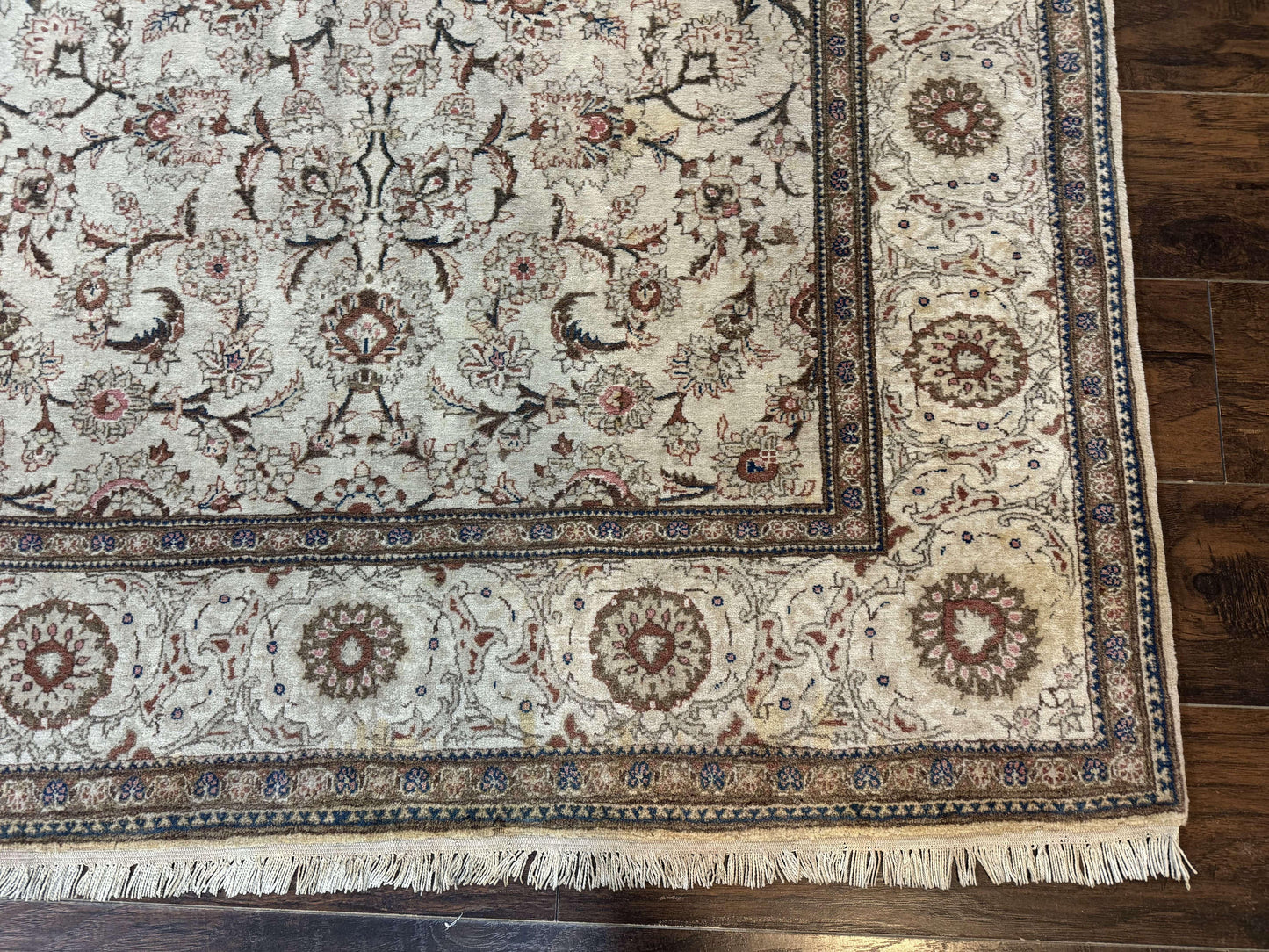 Persian Kashan Rug 5x7, Beige, Fine 250 KPSI