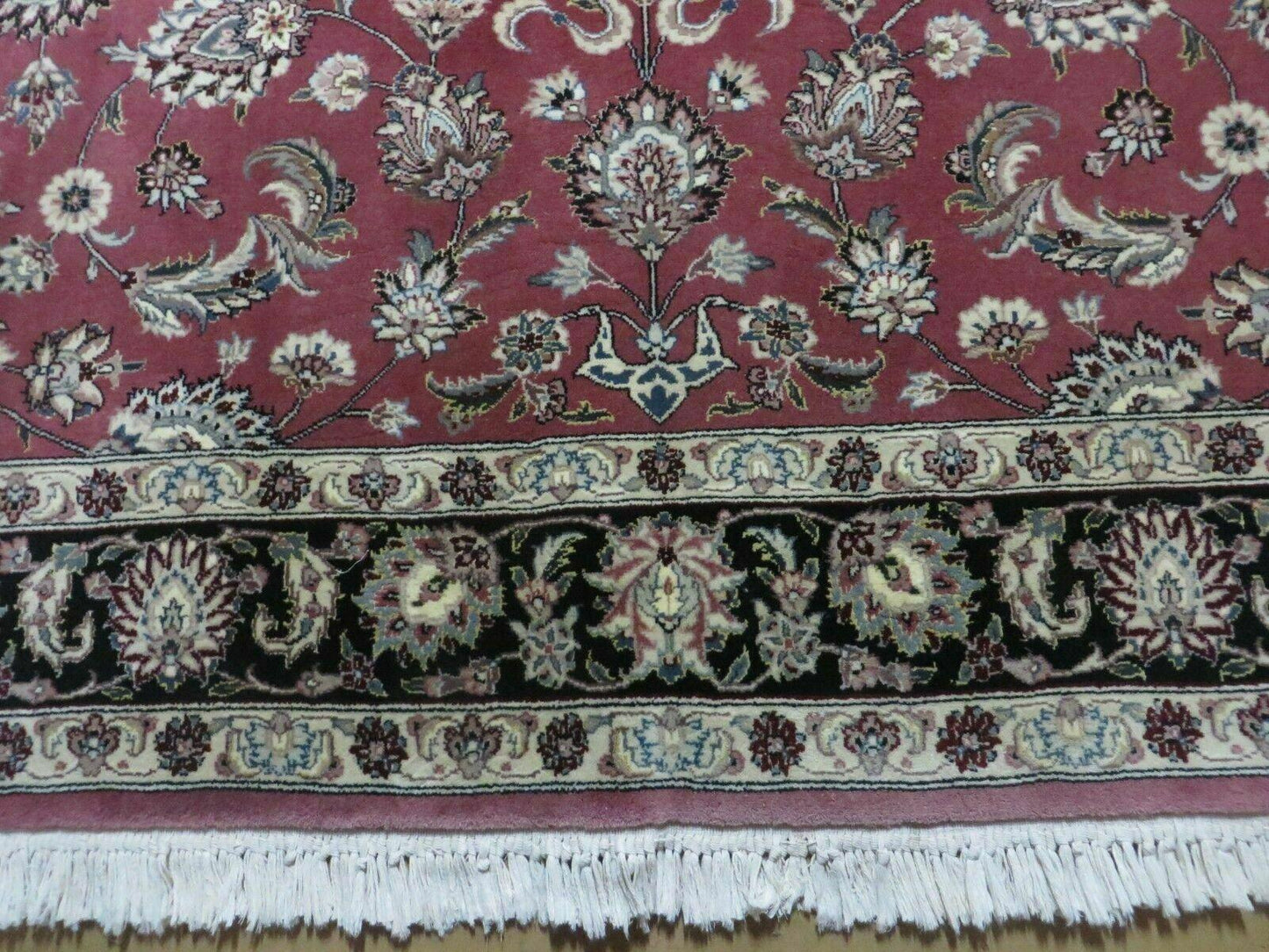 Handmade Wool Silk Rug Vintage Floral Oriental 6x9 Allover Design
