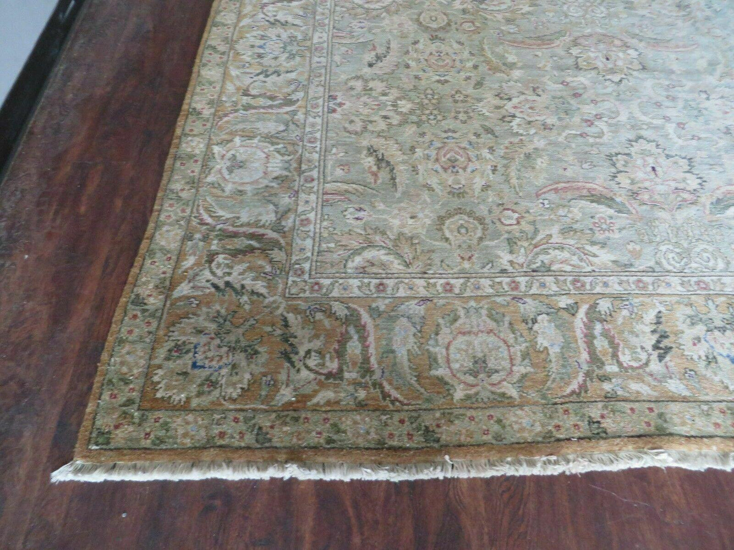 Vintage Handmade Jaipur Floral Oriental Rug Tea Washed 8 By 10 Ft