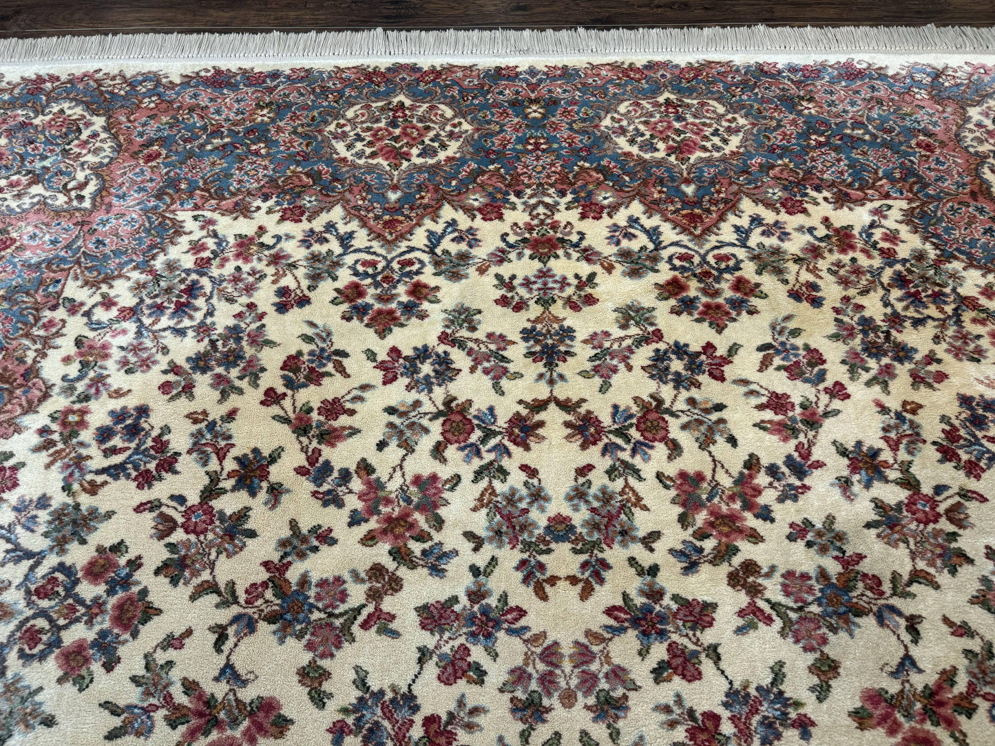 Karastan Ivory Kirman Wool Rug 8.8x12 Original 700 Series Area Rug