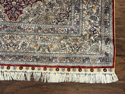 Sino Persian Silk Rug 3x5, Super Fine 440 KPSI, Floral Medallion, Handmade